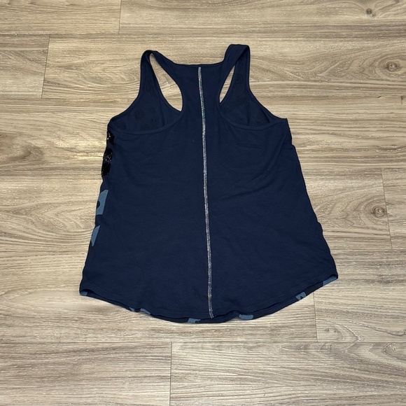 Express Navy Blue Leopard Print Sequin Tank Top – Size XS - Picture 2 of 6